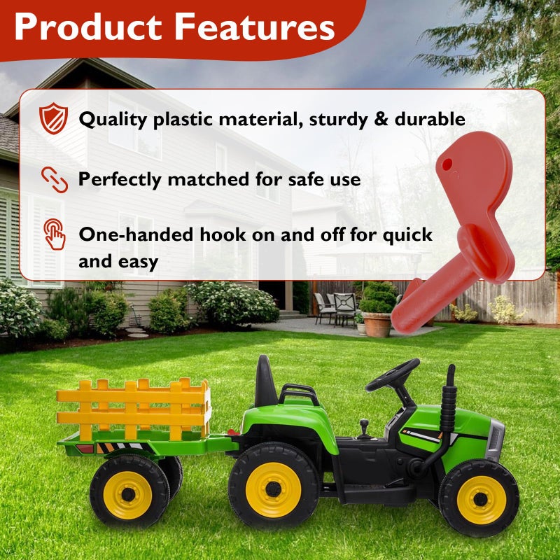 superbobi Trailer Hitch Pin Fits Peg Perego John Deere Farm Power Pull Turf Tractor Loader, Red Coupling Hitch Pin Replacement - Image 5